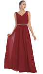 A-line V-neck Chiffon Floor Length Natural Waistline Gathered Ruched Pleated Jeweled Fitted Open-Back Goddess Prom Dress