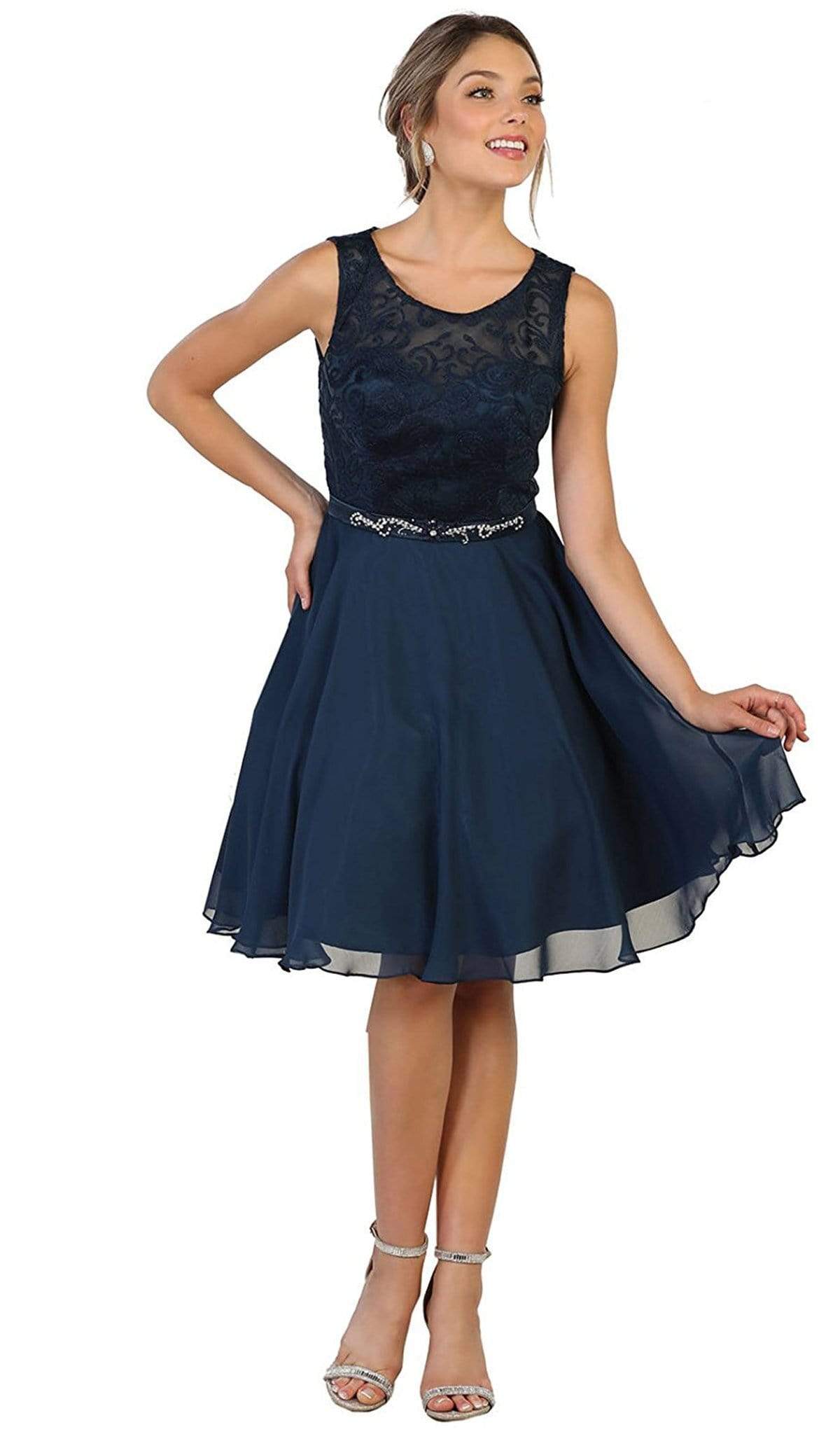 May Queen - Lace Jewel A-line Homecoming Dress
