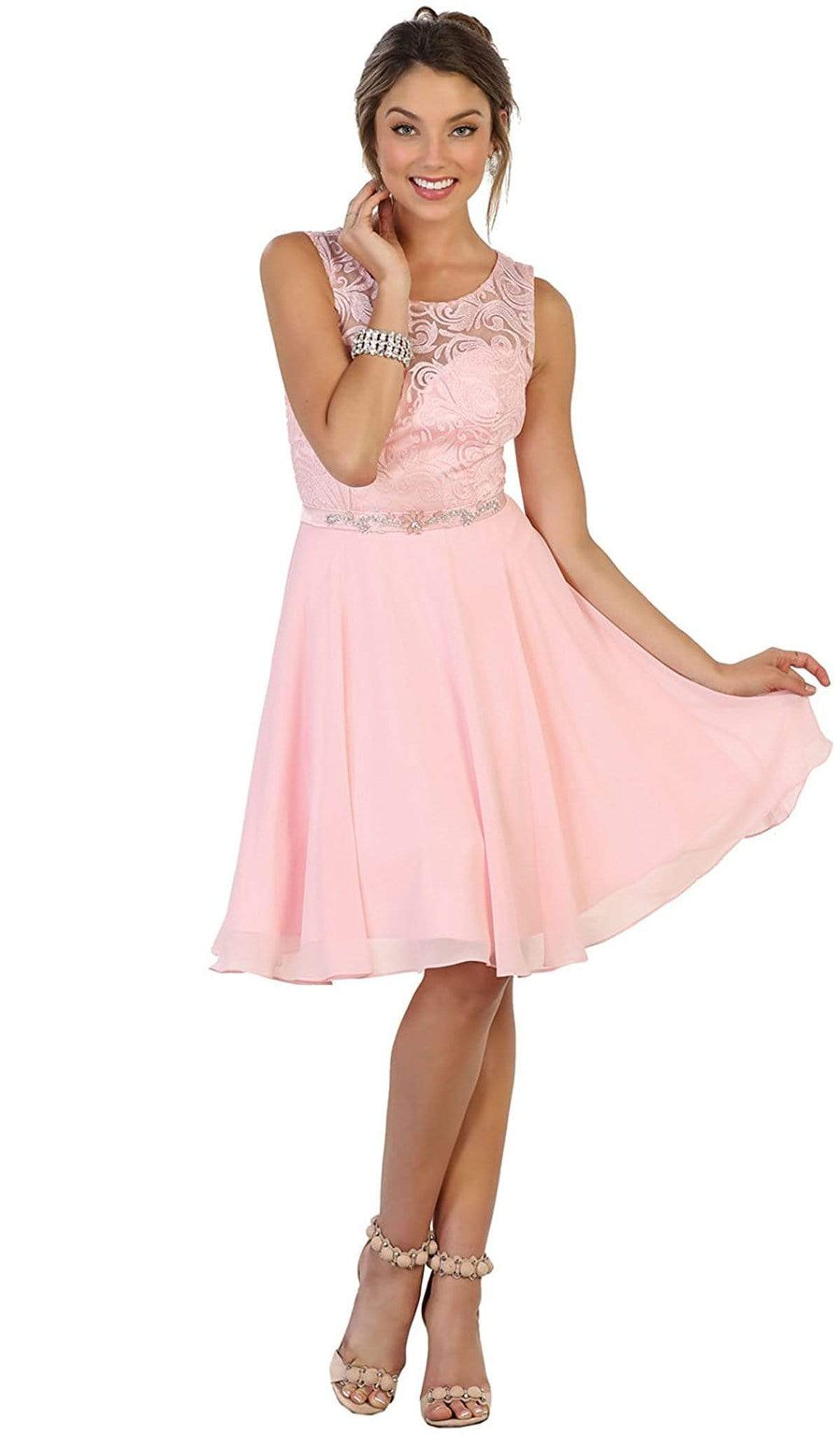 May Queen - Lace Jewel A-line Homecoming Dress