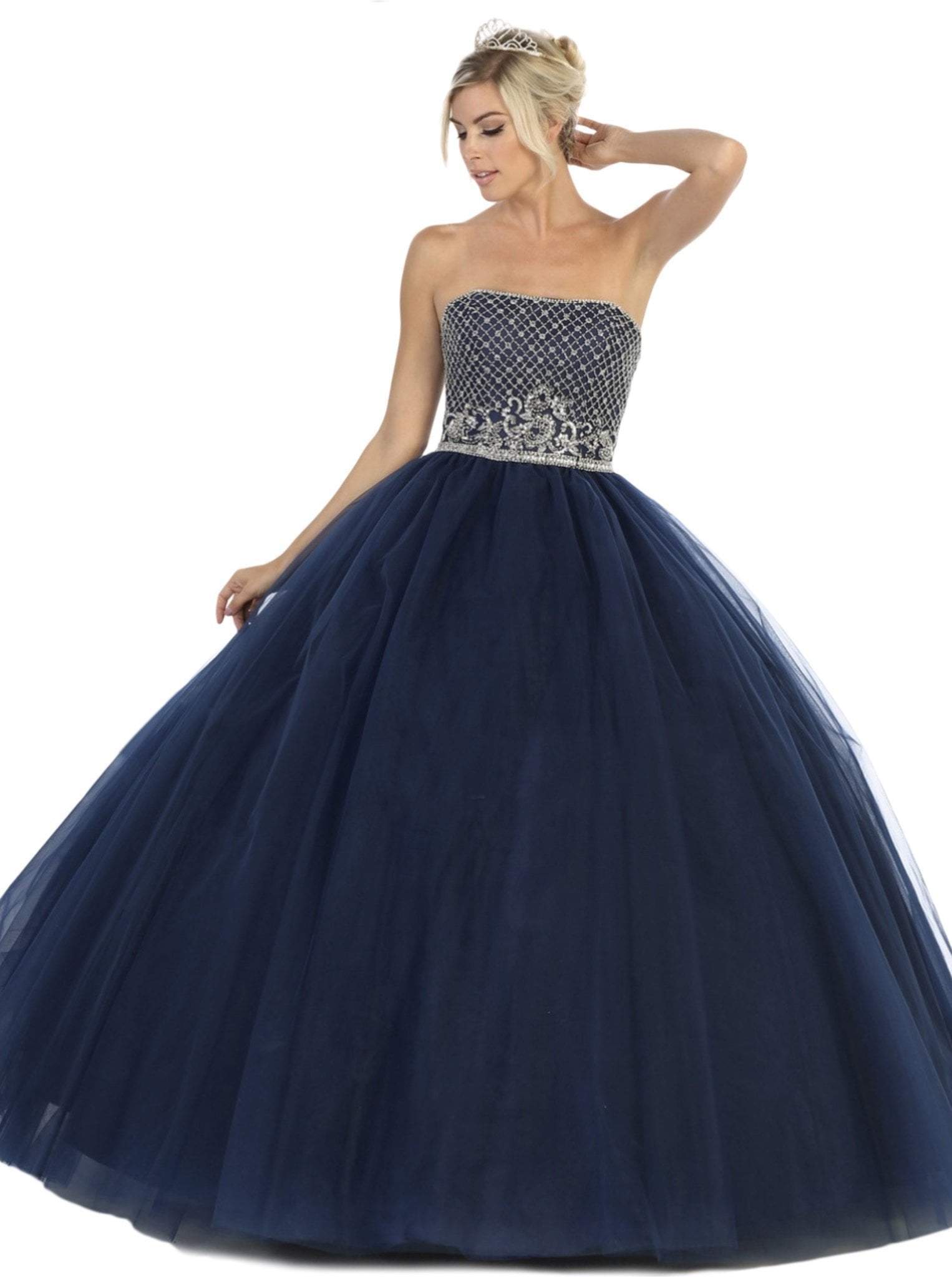 May Queen - LK114 Strapless Embellished Ballgown
