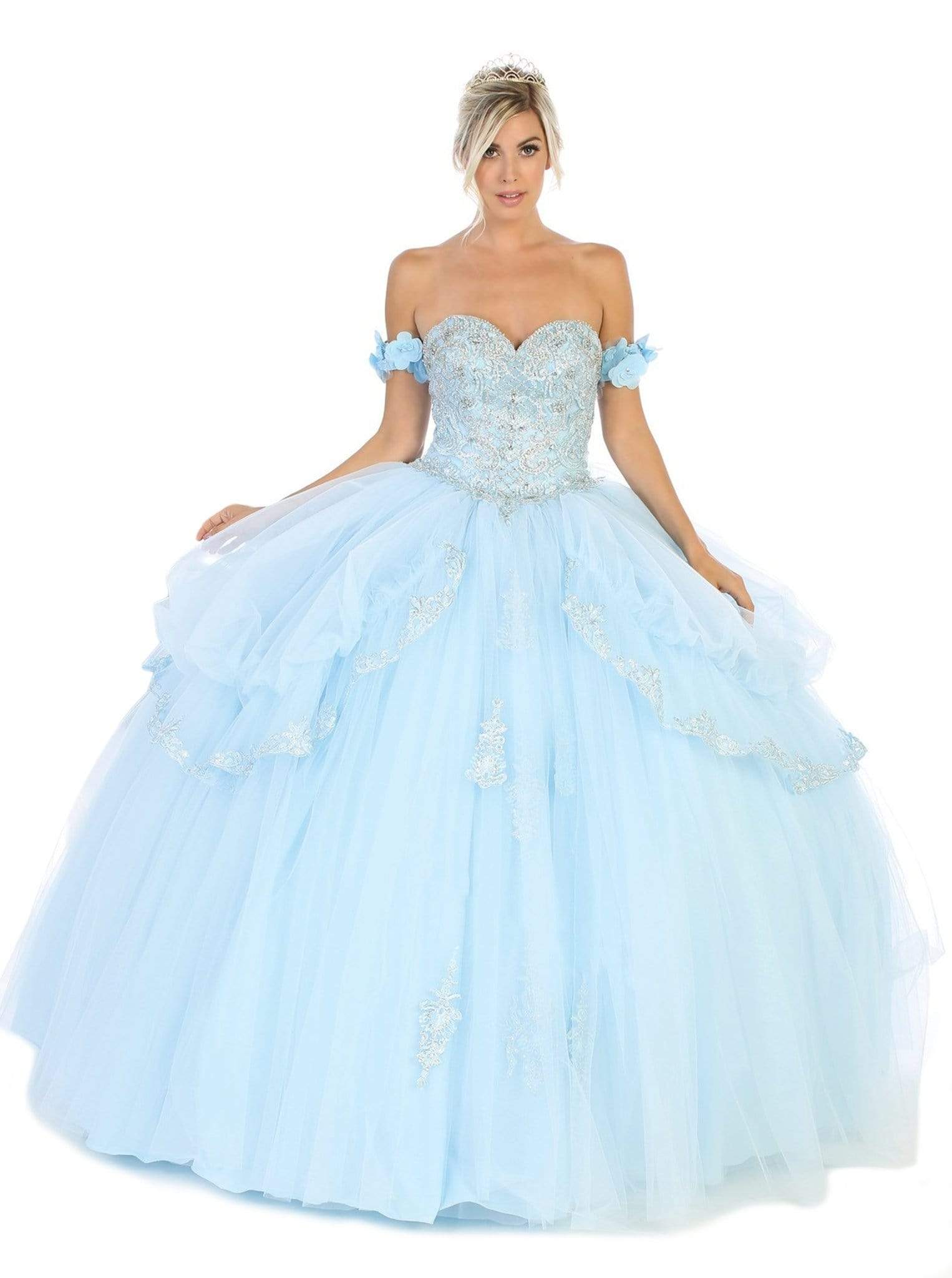 May Queen - LK120 Jeweled Sweetheart Bodice Ballgown