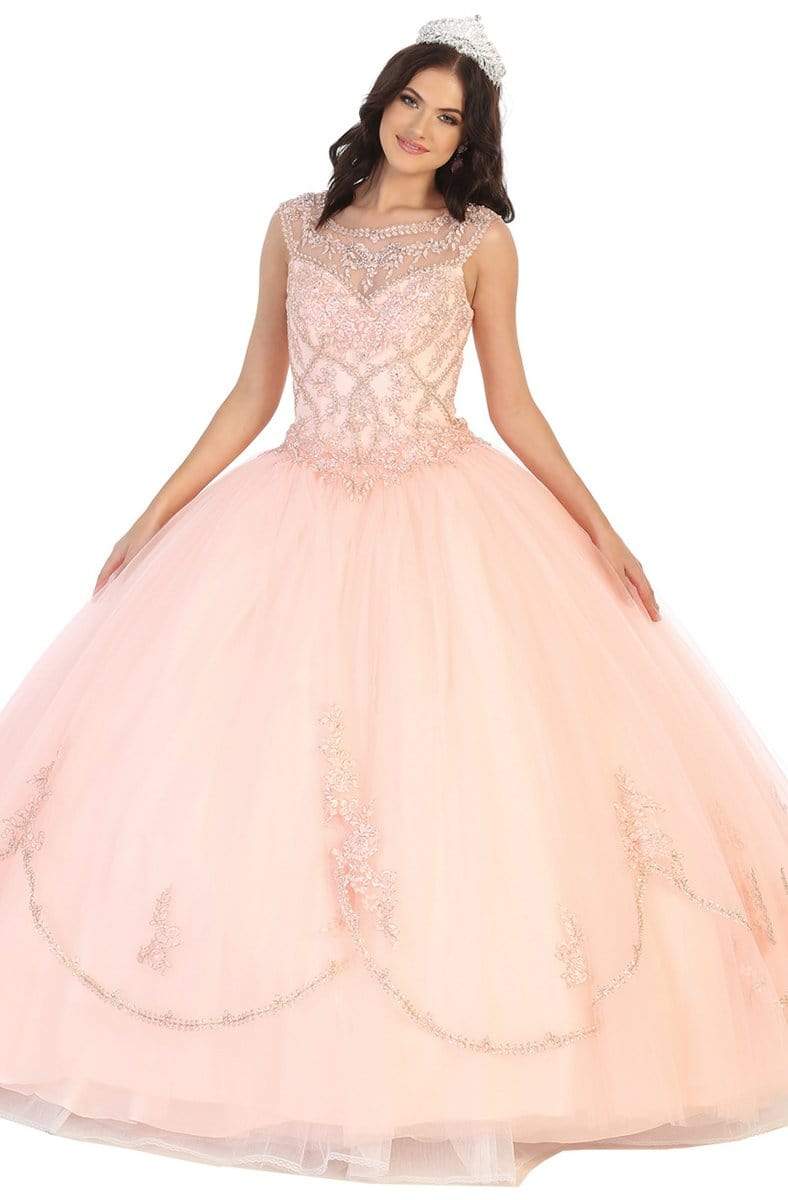 May Queen - LK130 Embellished Scoop Neck Ballgown