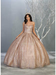 Sophisticated Strapless Glittering Lace-Up Fitted Pleated Pocketed Sweetheart Natural Waistline Dress