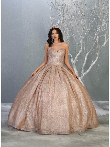 Sophisticated Strapless Pleated Lace-Up Fitted Pocketed Glittering Natural Waistline Sweetheart Dress