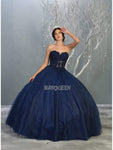 Strapless Glittering Applique Sheer Basque Corset Waistline Sweetheart Floor Length Dress