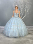 Sweetheart Pleated Fitted Glittering Corset Natural Waistline Floor Length Dress
