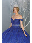 Portrait Neck Floor Length Basque Corset Waistline Applique Glittering Beaded Off the Shoulder Ball Gown Dress