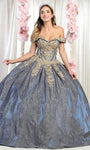 Floor Length Pleated Applique Glittering Floral Print Off the Shoulder Natural Waistline Satin Sweetheart Dress