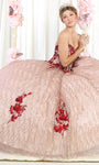 Strapless Sweetheart Lace Natural Waistline Floor Length Lace-Up Beaded Glittering Ball Gown Quinceanera Dress