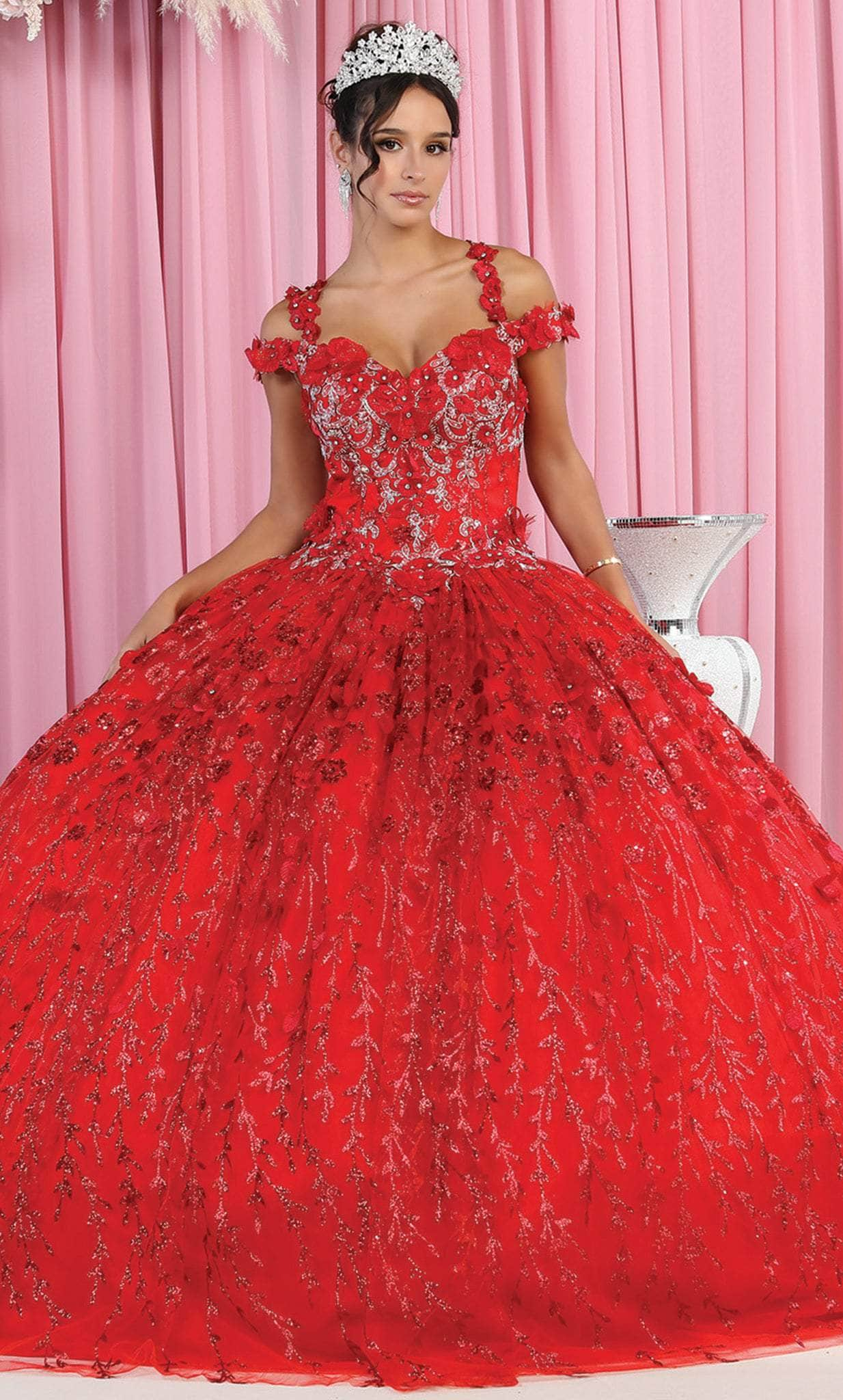 May Queen LK172 - Cold Shoulder Quinceanera Ballgown
