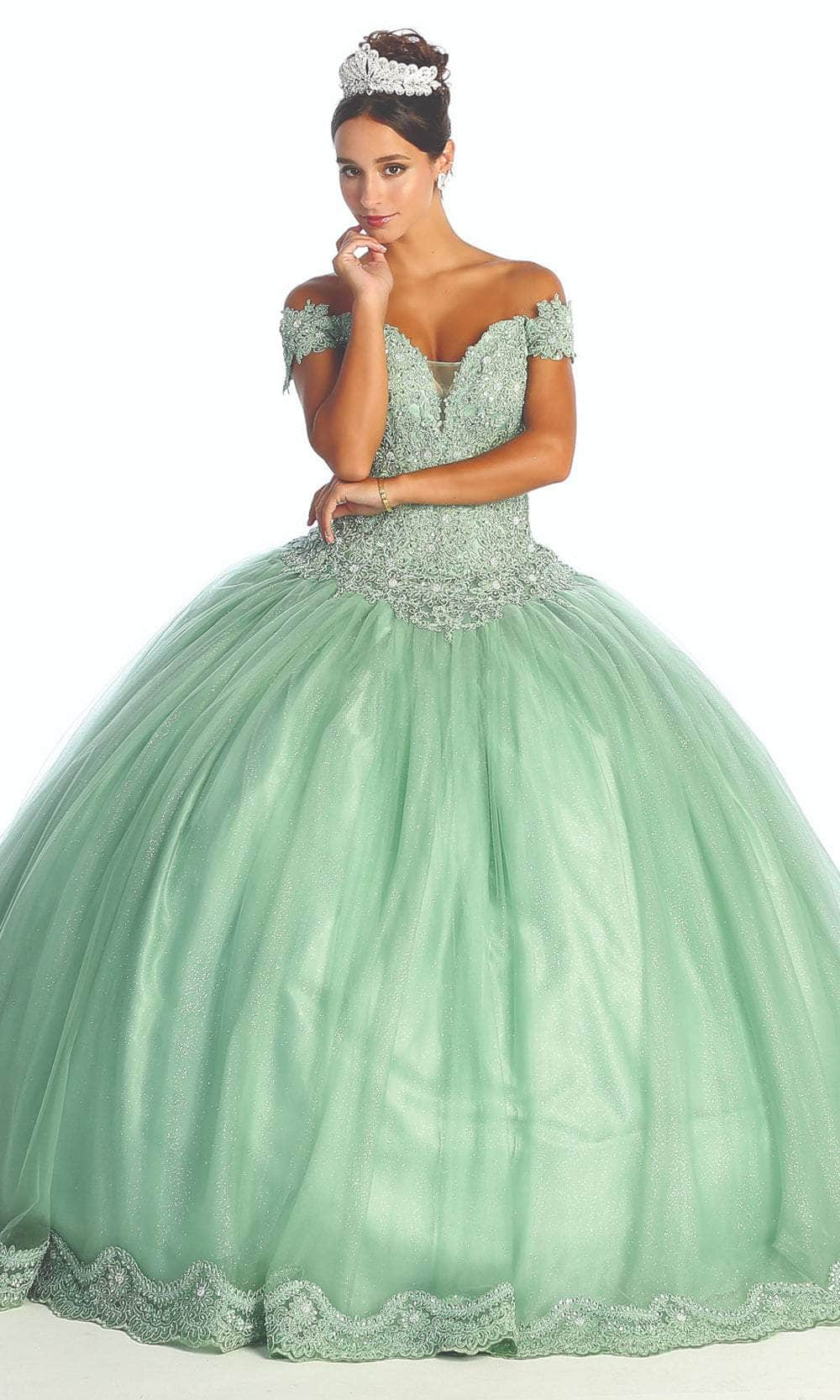 May Queen LK175 - Embroidered Bodice A-line Gown
