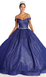 Sweetheart Natural Waistline Off the Shoulder Glittering Pleated Lace-Up Belted Open-Back Beaded Self Tie Floor Length Dress with a Brush/Sweep Train