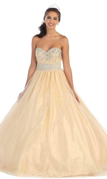 Strapless Lace-Up Fitted Open-Back Wrap Back Zipper Sweetheart Tulle Empire Waistline Dress With Rhinestones