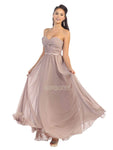 A-line Strapless Natural Waistline Floor Length Sweetheart Open-Back Fitted Hidden Back Zipper Lace-Up Ruched Party Dress