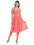 A-line Strapless Tea Length Sweetheart Lace-Up Ruched Open-Back Satin Natural Waistline Dress