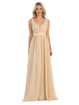 A-line Satin Plunging Neck Sweetheart Floor Length Mesh Illusion Fitted Pleated Open-Back Shirred Back Zipper Sleeveless Natural Waistline Dress