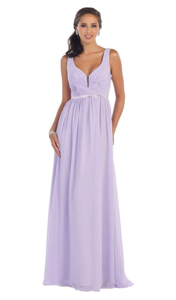 A-line Plunging Neck Sweetheart Floor Length Natural Waistline Shirred Mesh Open-Back Fitted Pleated Back Zipper Illusion Satin Sleeveless Dress