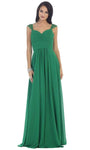 A-line Natural Waistline Sweetheart Pleated Open-Back Sheer Chiffon Floor Length Dress