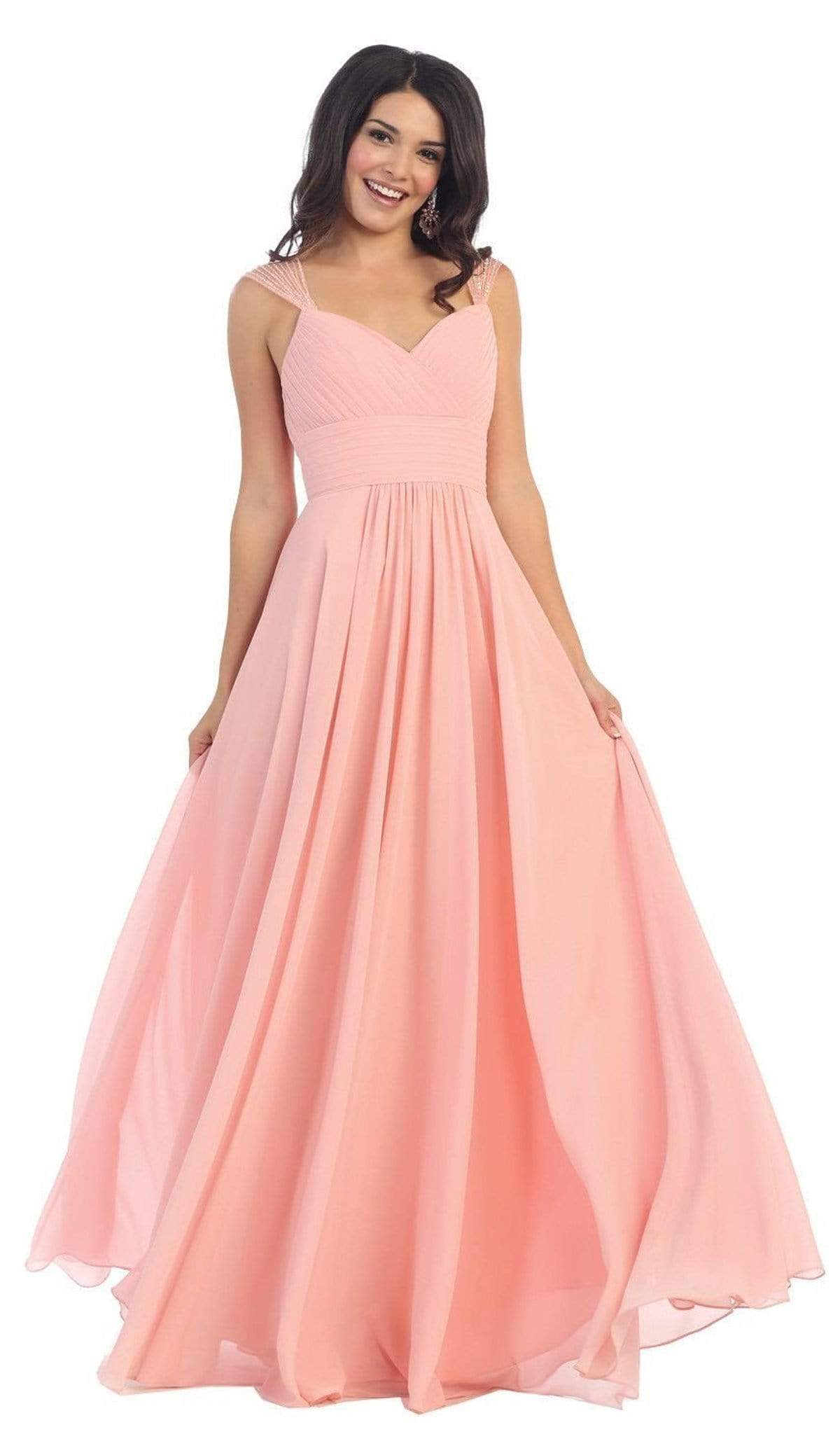 May Queen - MQ1275B Pleated Sweetheart A-line Evening Dress