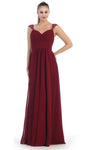 A-line Pleated Sheer Back Zipper Sleeveless Natural Waistline Sweetheart Evening Dress/Party Dress