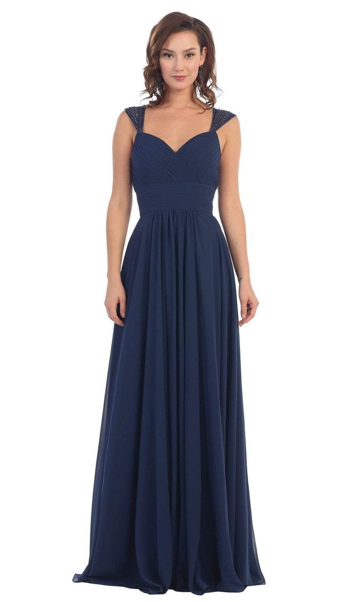 May Queen - MQ1275B Pleated Sweetheart A-line Evening Dress
