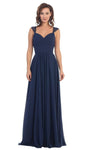 A-line Sweetheart Back Zipper Sheer Pleated Sleeveless Natural Waistline Evening Dress/Party Dress