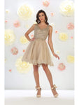 Tall A-line Cocktail Short Natural Waistline Fit-and-Flare Sweetheart Applique Fitted Back Zipper Illusion Sheer Gathered Mesh Sleeveless Dress