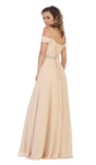 Sophisticated A-line Floor Length Cap Cold Shoulder Sleeves Off the Shoulder Lace-Up Cutout Ruched Natural Waistline Prom Dress