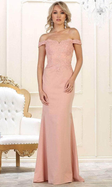 Lace Off the Shoulder Natural Waistline Mermaid Sweetheart Back Zipper Open-Back Applique Dress with a Brush/Sweep Train
