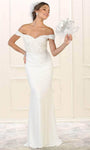 Back Zipper Applique Open-Back Mermaid Lace Off the Shoulder Natural Waistline Sweetheart Dress with a Brush/Sweep Train