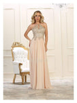 A-line Natural Waistline Fitted Pleated Keyhole Embroidered Sleeveless Halter Floor Length Dress