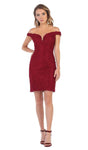 Lace Short Natural Waistline Off the Shoulder Lace-Up Sheer Fitted Applique Sheath Plunging Neck Sheath Dress