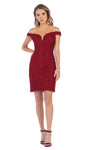 Applique Sheer Lace-Up Fitted Short Plunging Neck Off the Shoulder Natural Waistline Sheath Lace Sheath Dress