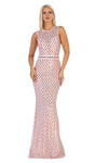 Sophisticated Sheath Plunging Neck Sweetheart Cap Sleeves Back Zipper Illusion Beaded Jeweled Sequined Sheer Natural Waistline Floor Length Sheath Dress With a Ribbon