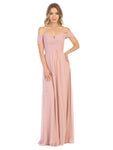 A-line V-neck Floor Length High-Low-Hem Back Zipper Draped Pleated Natural Waistline Chiffon Off the Shoulder Sweetheart Dress