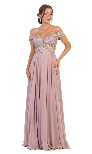 A-line Corset Natural Waistline Applique Lace-Up Illusion Sheer Back Zipper Sweetheart Off the Shoulder Dress with a Brush/Sweep Train With Rhinestones