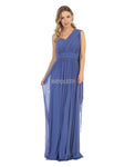 Floor Length Asymmetric Back Zipper Pleated Ruched Draped Sheath Sleeveless Natural Waistline Sheath Dress