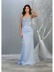 Tall Natural Waistline Spaghetti Strap Sweetheart Applique Open-Back Mermaid Dress with a Brush/Sweep Train