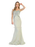Tall Spaghetti Strap Mermaid Open-Back Applique Sweetheart Natural Waistline Dress with a Brush/Sweep Train