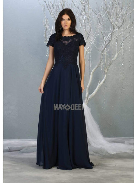 A-line Scoop Neck Flutter Short Sleeves Sleeves Back Zipper Applique Jeweled Sheer Cutout Natural Waistline Dress with a Brush/Sweep Train With Rhinestones