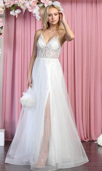 A-line V-neck Sleeveless Lace Gathered Applique Beaded Sheer Slit Natural Waistline Cocktail Homecoming Dress/Bridesmaid Dress/Prom Dress/Wedding Dress