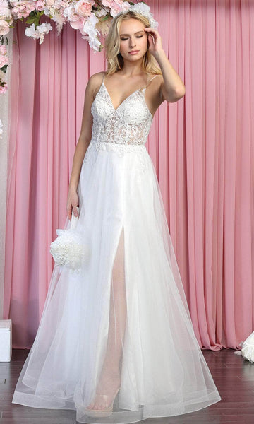 A-line V-neck Natural Waistline Sleeveless Cocktail Lace Gathered Applique Slit Beaded Sheer Homecoming Dress/Bridesmaid Dress/Prom Dress/Wedding Dress