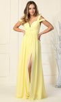 A-line Sweetheart Cold Shoulder Sleeves Chiffon Natural Waistline Cocktail Floor Length Ruched Pleated Open-Back Slit Gathered Evening Dress/Homecoming Dress/Bridesmaid Dress/Prom Dress/Wedding Dress