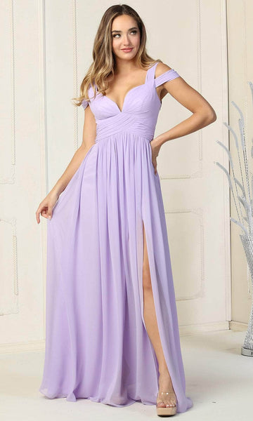 A-line Natural Waistline Cold Shoulder Sleeves Open-Back Pleated Slit Ruched Gathered Cocktail Floor Length Sweetheart Chiffon Evening Dress/Homecoming Dress/Bridesmaid Dress/Prom Dress/Wedding Dress