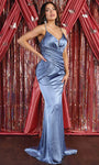 V-neck Satin Natural Waistline Cocktail Floor Length Plunging Neck Ruched Shirred Open-Back Gathered Back Zipper Sheath Sleeveless Sheath Dress/Evening Dress/Homecoming Dress/Bridesmaid Dress/Prom Dre