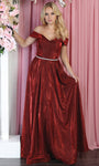 Tall Sophisticated A-line Flutter Sleeves Off the Shoulder Metallic Pocketed Open-Back Back Zipper Draped Glittering Pleated Gathered Cocktail Natural Waistline Homecoming Dress/Bridesmaid Dress/Prom 