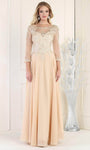 A-line Floor Length Lace Natural Waistline Sweetheart Open-Back Fitted Illusion Embroidered Evening Dress