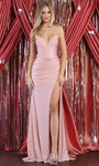 Strapless Natural Waistline Back Zipper Slit Open-Back Ruched Sweetheart Sheath Sheath Dress/Prom Dress with a Brush/Sweep Train