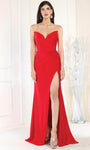 Strapless Sweetheart Back Zipper Ruched Slit Open-Back Sheath Natural Waistline Sheath Dress/Prom Dress with a Brush/Sweep Train