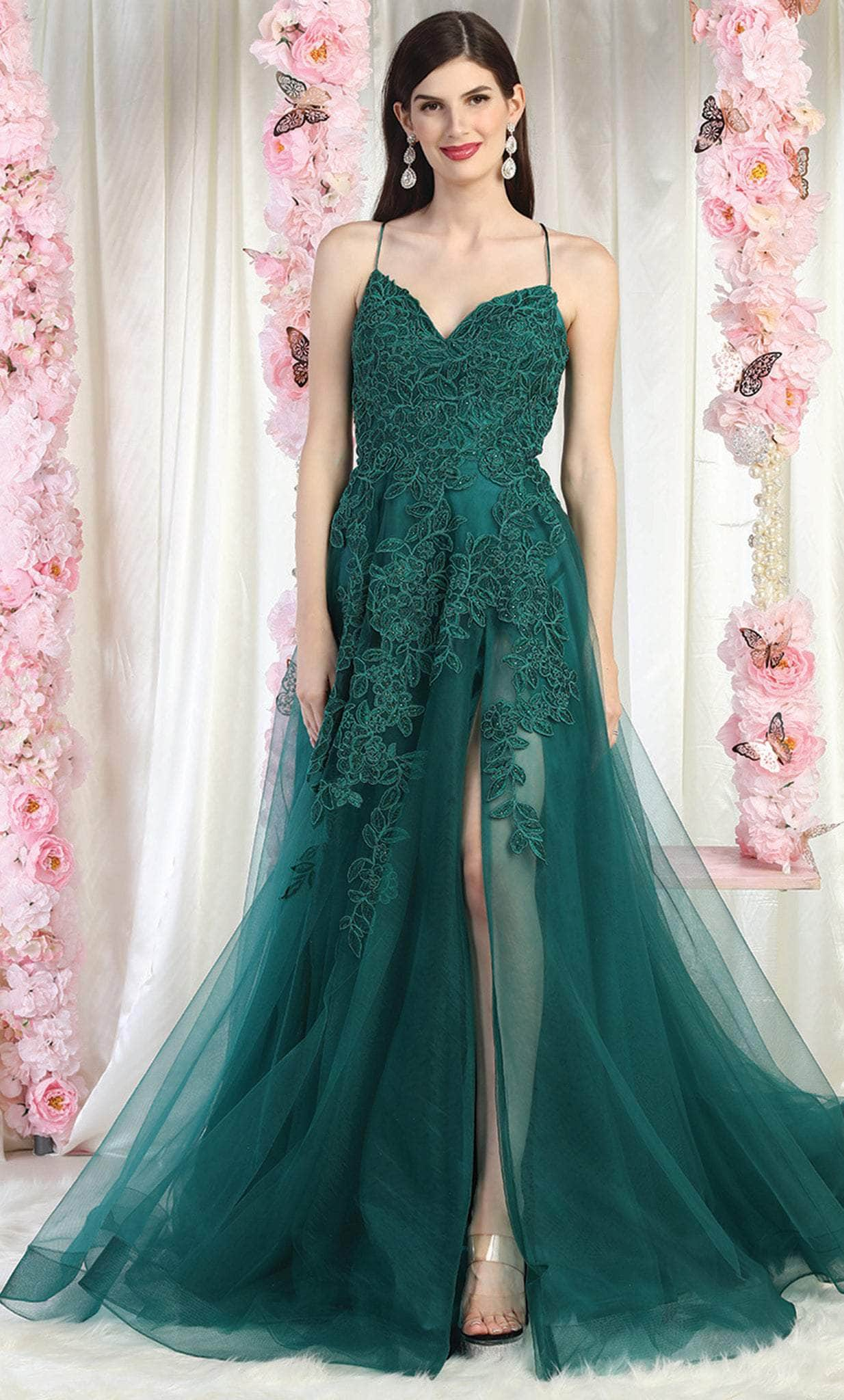 May Queen MQ2013 - Applique Tulle Prom Dress
